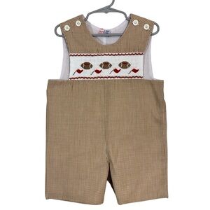 Boys Orient Expressed Gingham Smocked Football Jon Jon